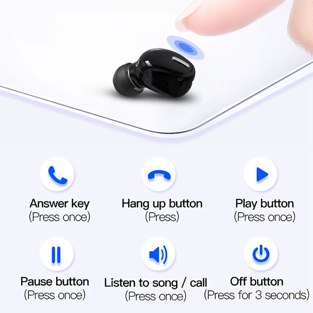 Mini Wireless Bluetooth 5.0 Earphone in Ear Sport with Mic Handsfree Headset Earbuds for Samsung Huawei All Phone Earphones