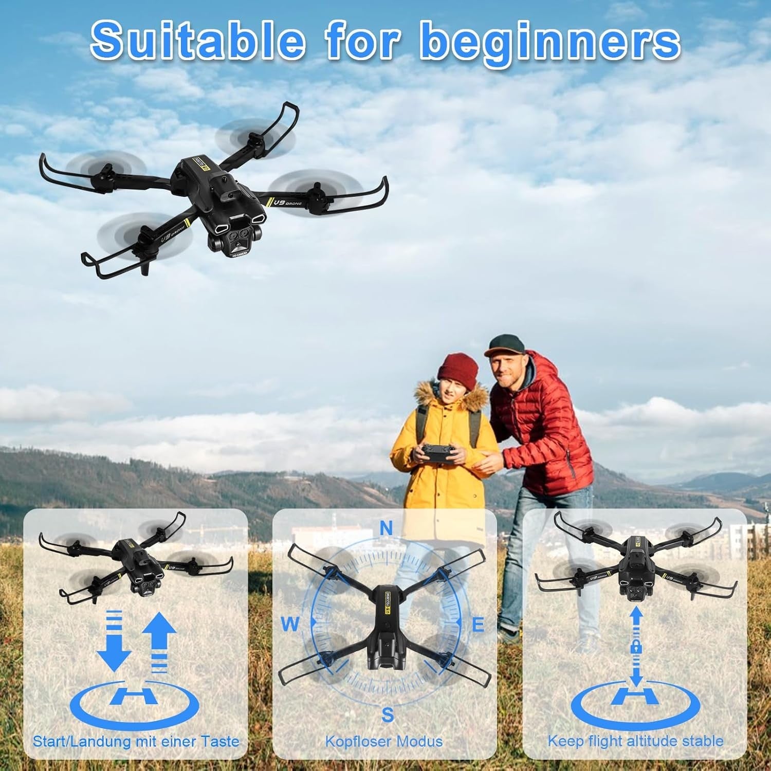 8K RC Drones HD + Battery Drone Selfie Camera WIFI FPV Foldable RC Quadcopter