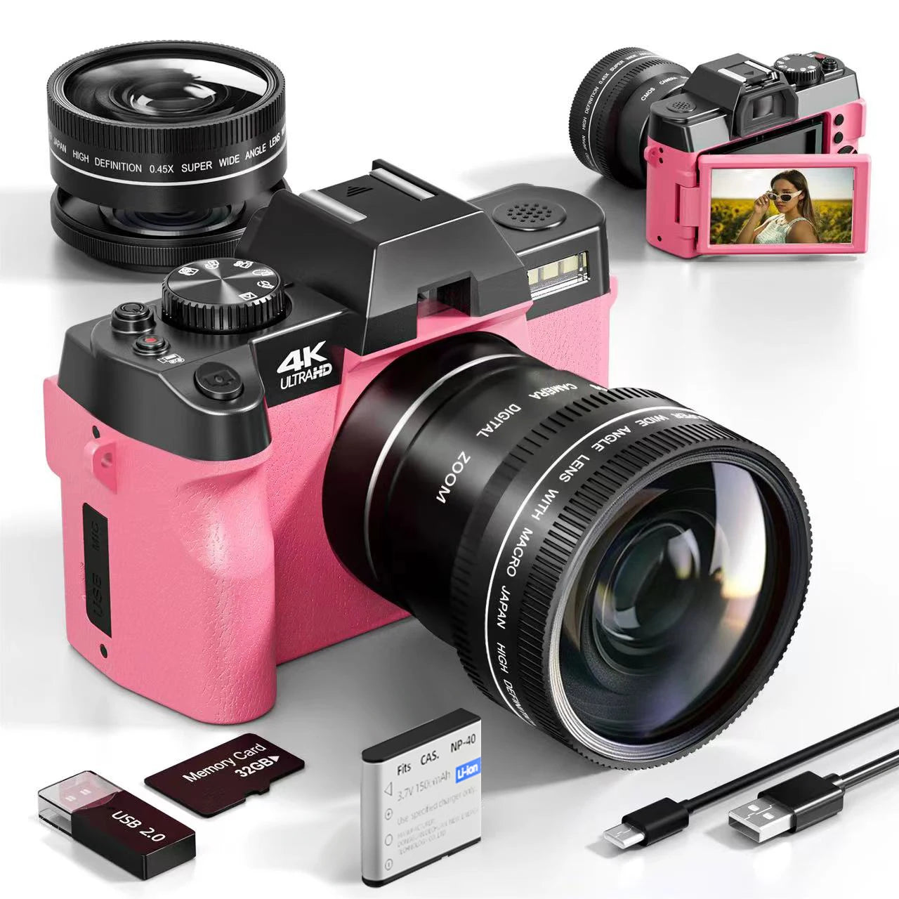 Compact Digital Photography Camera 4K WIFI Web Cam Vintage Vlog Video Recorder Youtube 48MP Camcorder 16X Digital Zoom Camera