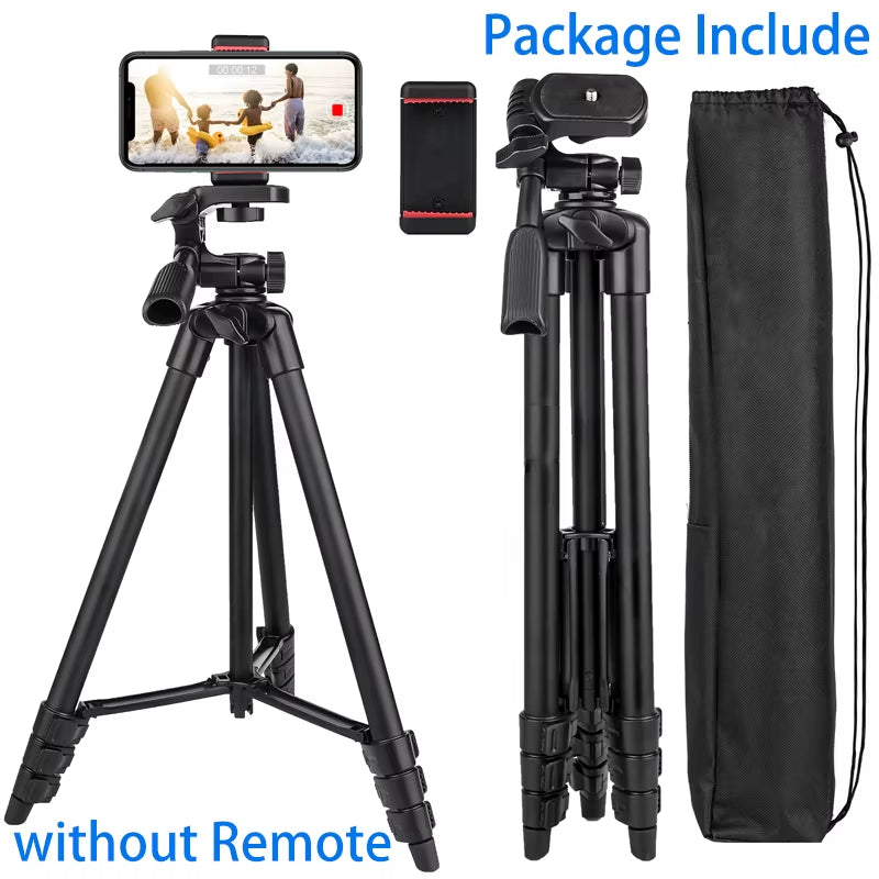 NA3560 Phone Tripod 55In Professional Video Recording Camera Photography Stand for Xiaomi HUAWEI Iphone Gopro with Selfie Remote