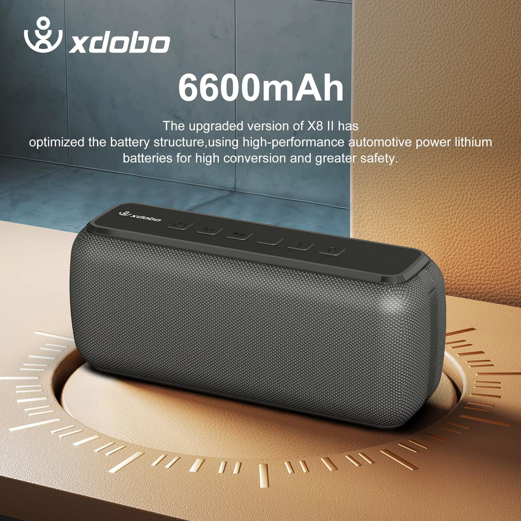 X8 60W Portable Speakers Bluetooth-Compatiable Bass Subwoofer Wireless Waterproof 6600Mah TWS Function Support TF/AUX