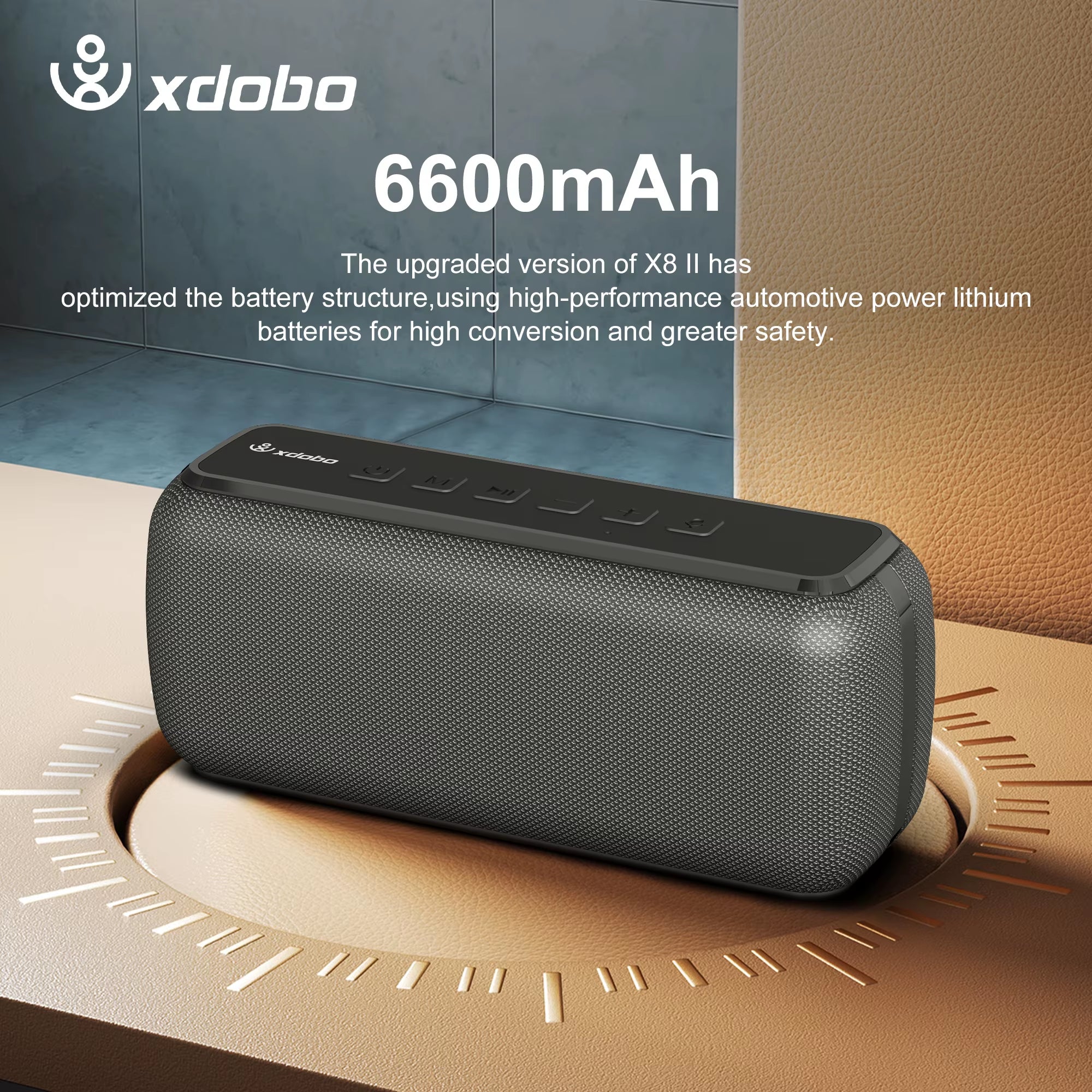 X8 60W Portable Speakers Bluetooth-Compatiable Bass Subwoofer Wireless Waterproof 6600Mah TWS Function Support TF/AUX