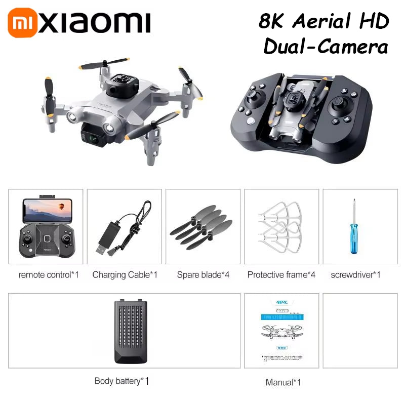 Xiaomi Mini V30 Drone 8K Aerial HD Profesional RC Drones Five-Sided Obstacle Avoidance Helicopter Convenient GPS Drone with VR