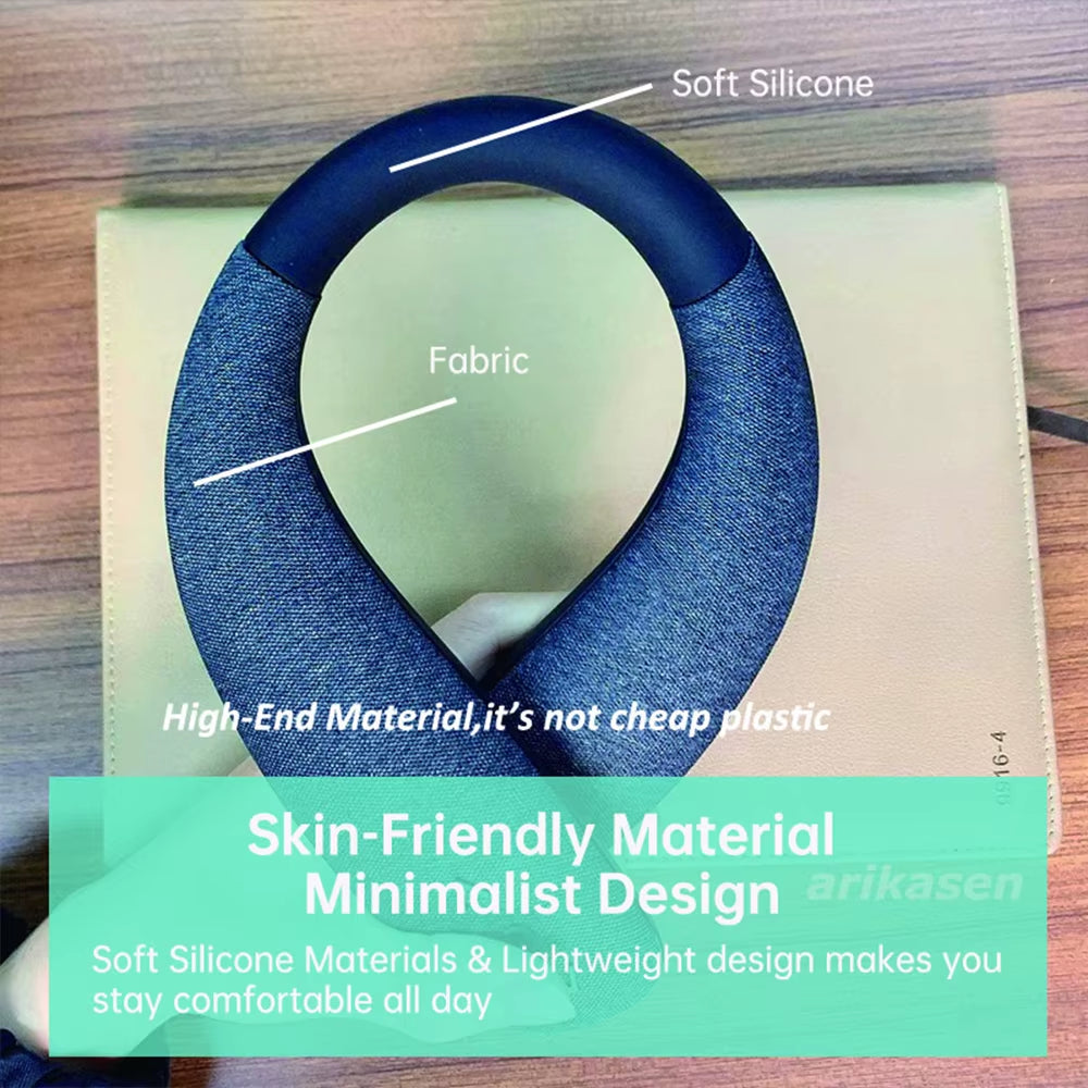 Neckband Bluetooth Speakers 12H Music Wireless Wearable Speaker True 3D Stereo Sound Portable Personal Speakers with Microphone