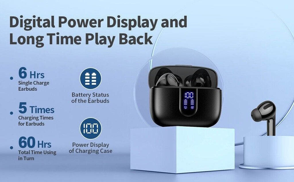 Wireless Earbuds Bluetooth 5.3 Headphones Waterproof Noise Cancelling